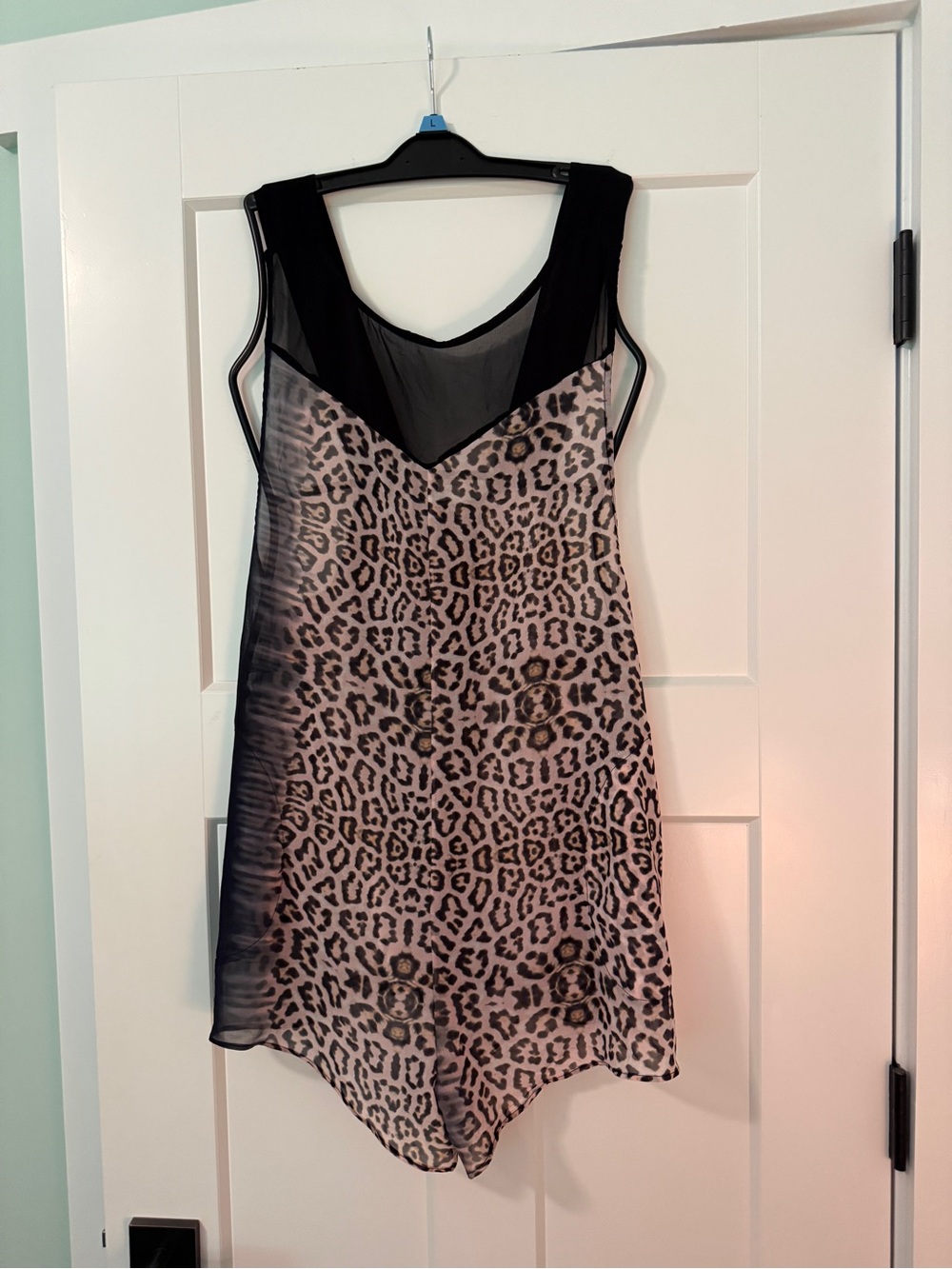 One Teaspoon Black and Beige Leopard Print Overlay